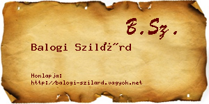 Balogi Szilárd névjegykártya