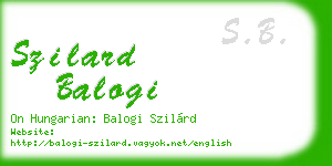 szilard balogi business card