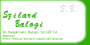 szilard balogi business card